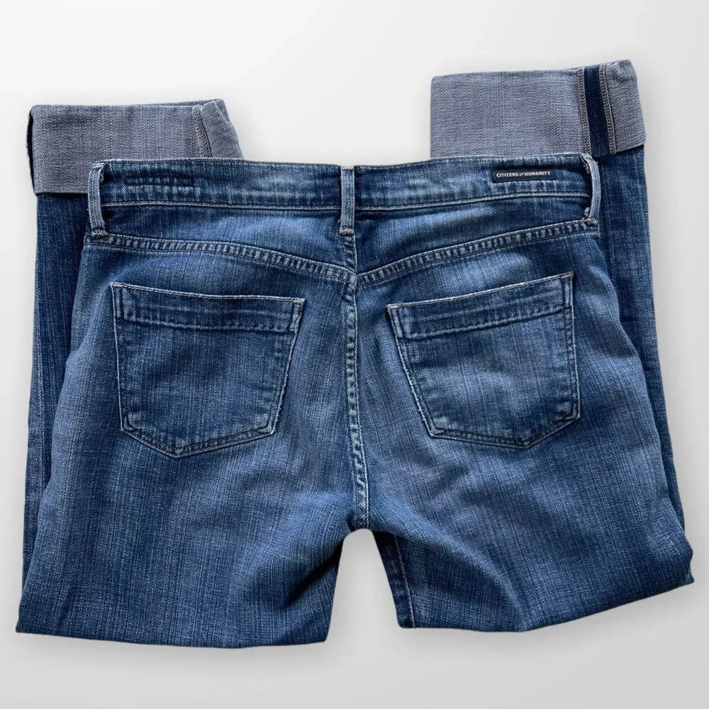 Citizens of Humanity Dani Cropped Straight Leg Cuffed Medium Wash Size 28 - Picture 5 of 10